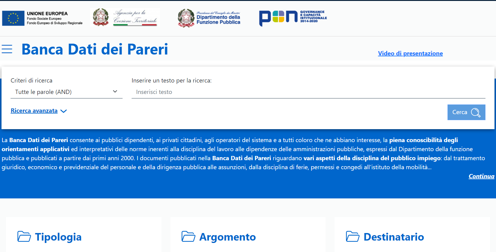 Scopri di più sull'articolo E’ online la Banca Dati dei Pareri