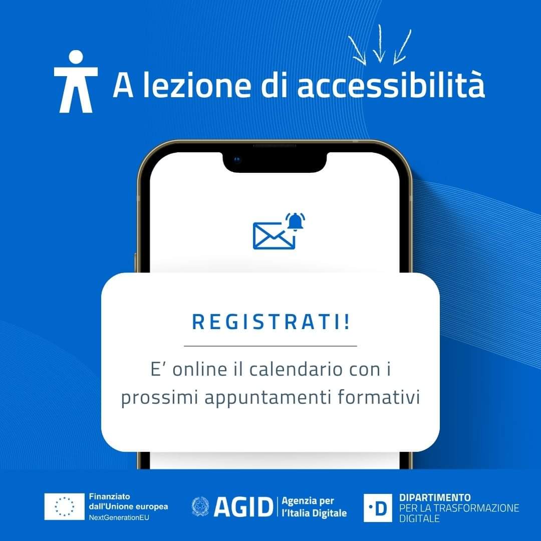 Scopri di più sull'articolo Continuano gli appuntamenti formativi di AgID sull’accessibilità: online il calendario con le nuove date