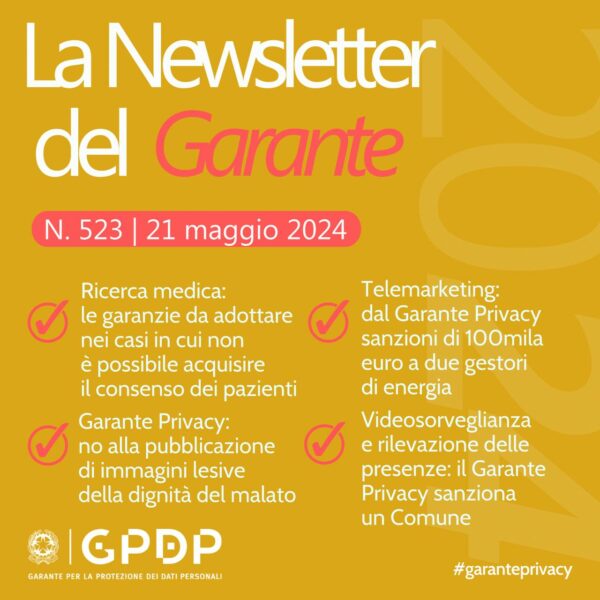 NEWSLETTER N. 523 del 21 maggio 2024