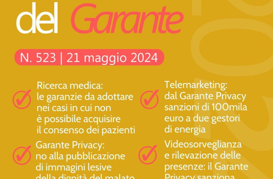 NEWSLETTER N. 523 del 21 maggio 2024