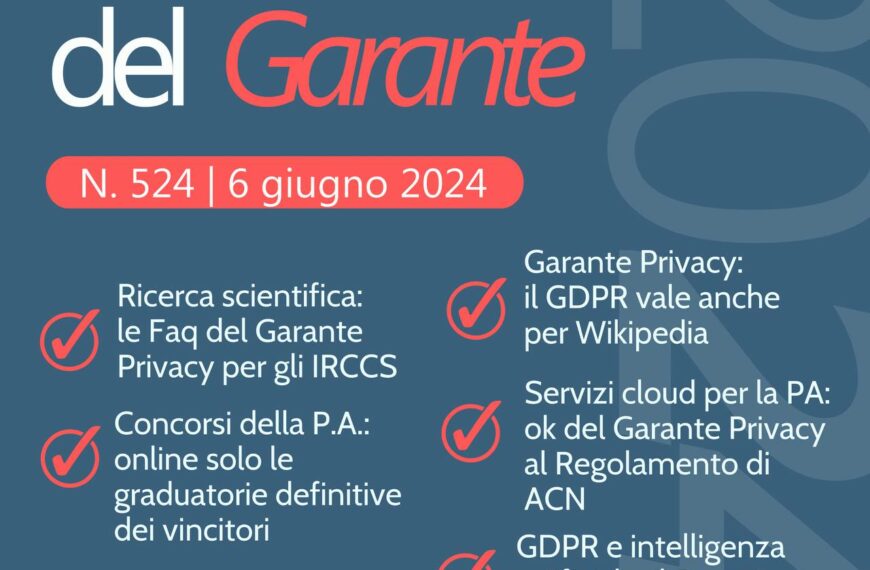 NEWSLETTER N. 524 del 6 giugno 2024