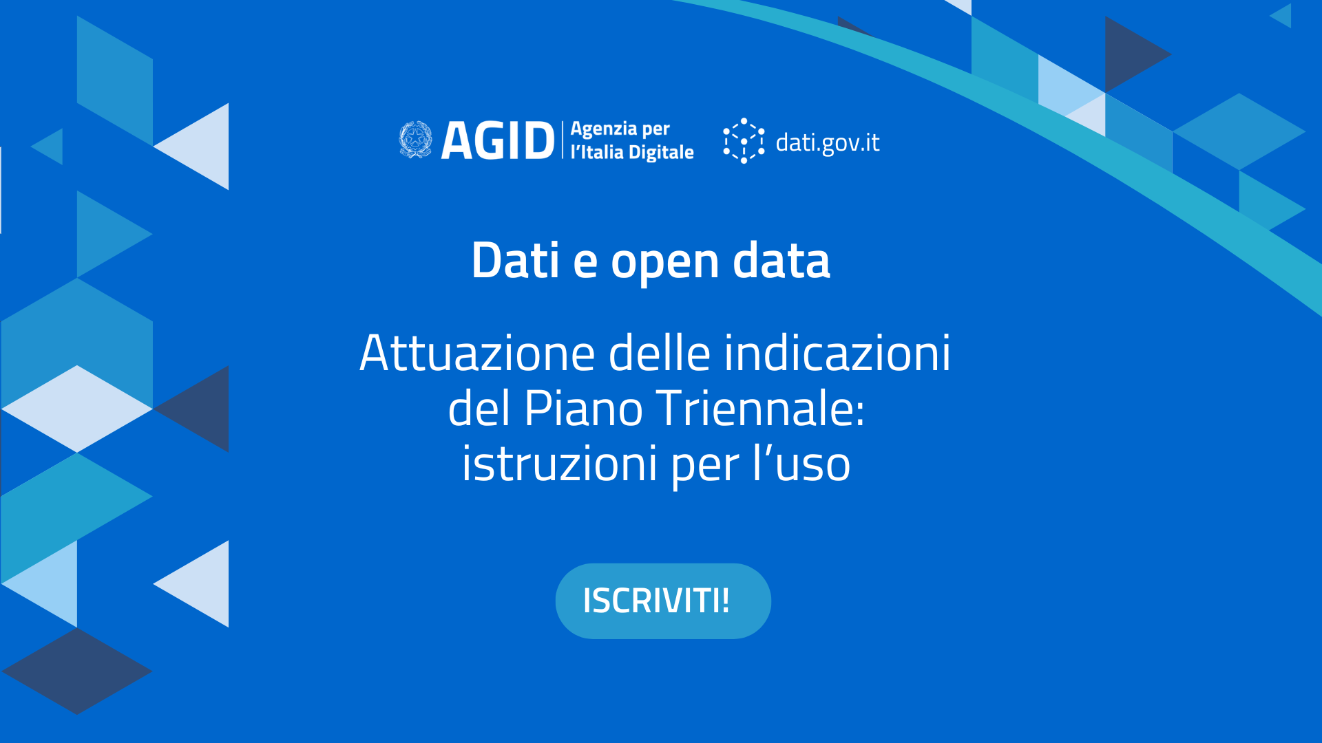 Scopri di più sull'articolo Open data, istruzioni per l’uso: ciclo di webinar organizzato da AgID