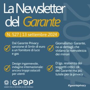 Scopri di più sull'articolo NEWSLETTER N. 527 del 13 settembre 2024