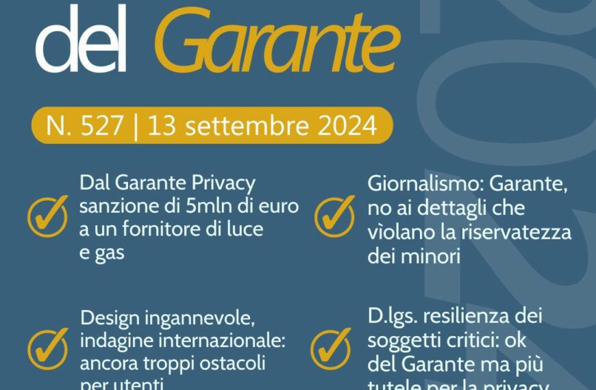 NEWSLETTER N. 527 del 13 settembre 2024