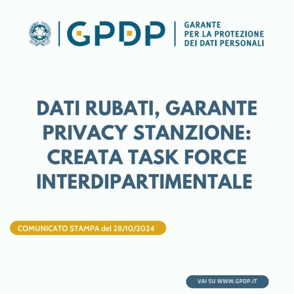 Dati rubati, Garante privacy Stanzione: Creata task force interdipartimentale