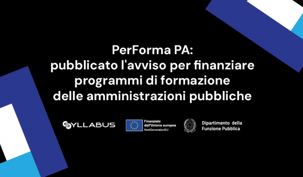 PerForma PA, on line l’avviso per i percorsi formativi professionalizzanti nelle PA