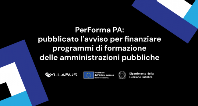 Scopri di più sull'articolo PerForma PA, on line l’avviso per i percorsi formativi professionalizzanti nelle PA